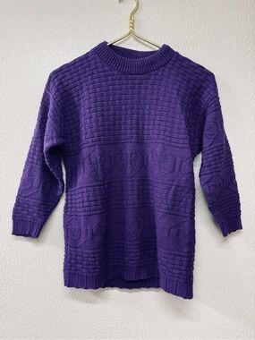 R.J. Pumpkin Women's Textured Crewneck Sweater - Purple